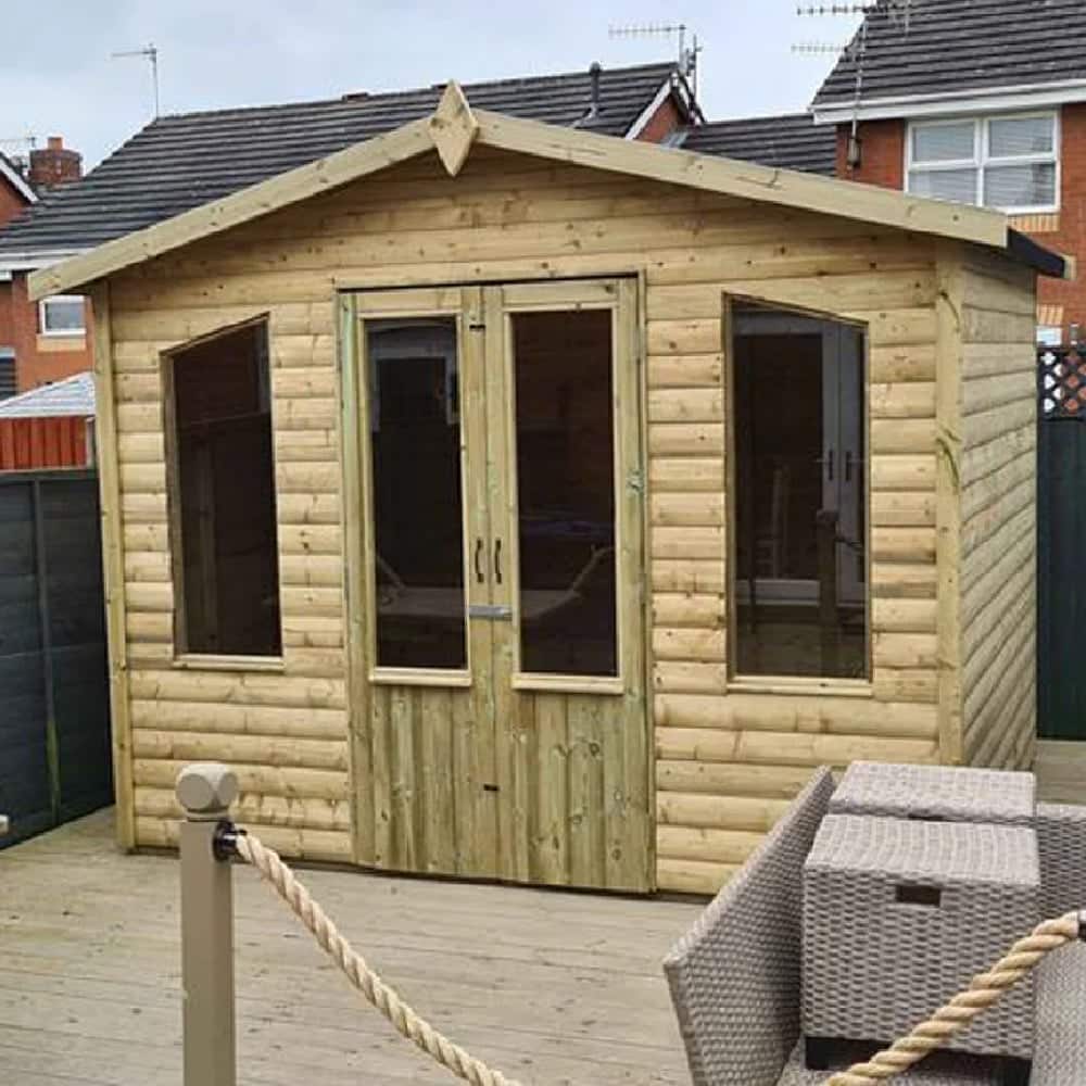 Pretoria Large Wooden Garden Summerhouse With 2 Windows In Natural