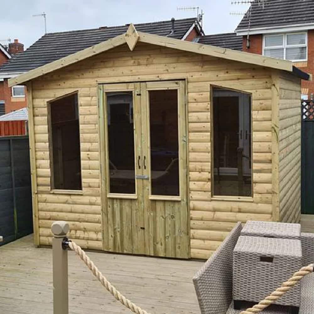 Pretoria Small Wooden Garden Summerhouse With 2 Doors In Natural