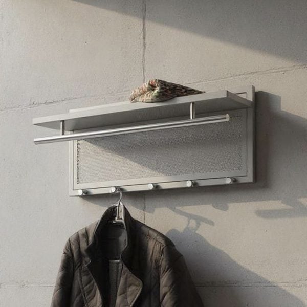 Prichard Metal Coat Rack In Chrome Grey | Bed Sava