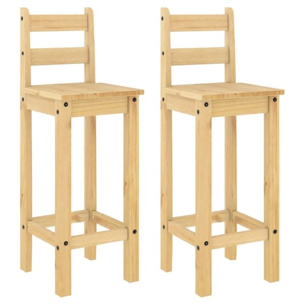 Prineville Brown Wooden Bar Chairs In Pair | Bed Sava