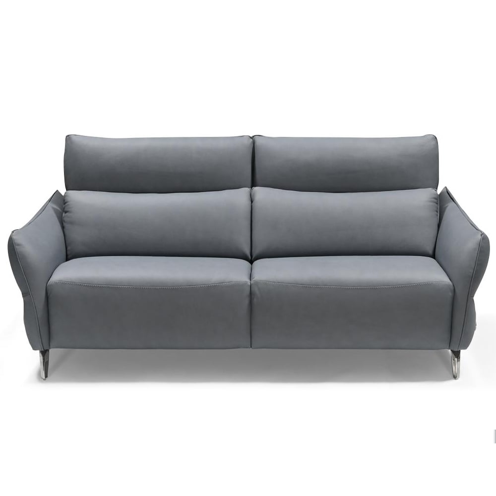 Pristina Leather 3 Seater Sofa In Cobalto