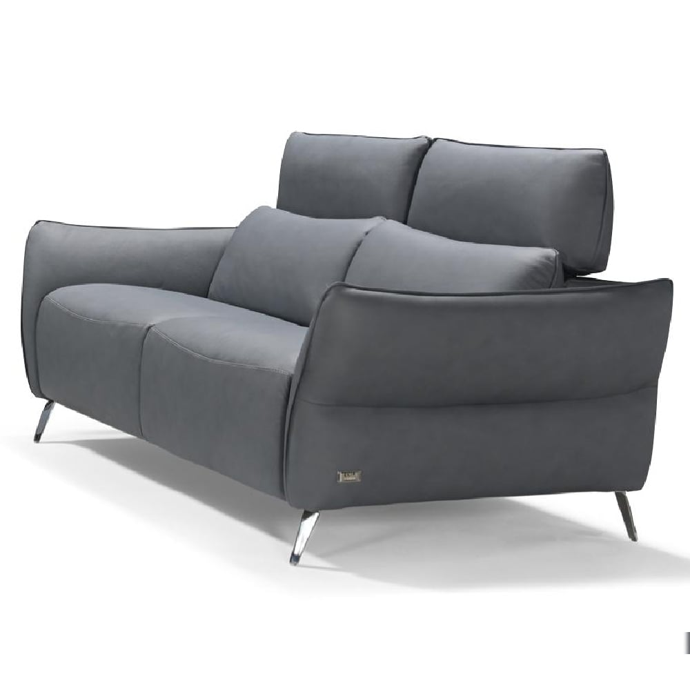 Pristina Leather 2 Seater Sofa In Cobalto