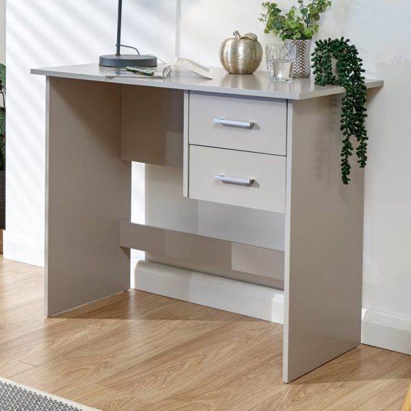 Probus Wooden Laptop Desk With 2 Drawers In Grey | Bed Sava