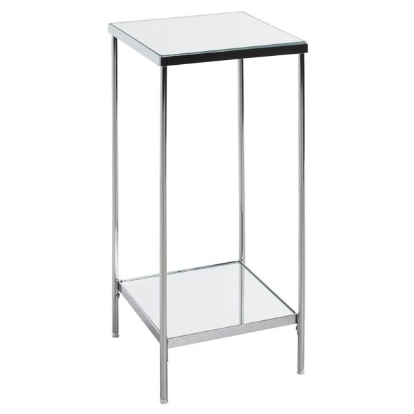 Pulaski Mirrored Square Flower Column With Chrome Frame | Bed Sava