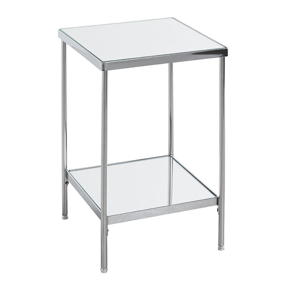 Pulaski Small Mirrored Square End Table With Chrome Frame