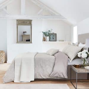 William Morris Pure Strawberry Thief Single Duvet Cover Pebble | Bed Sava