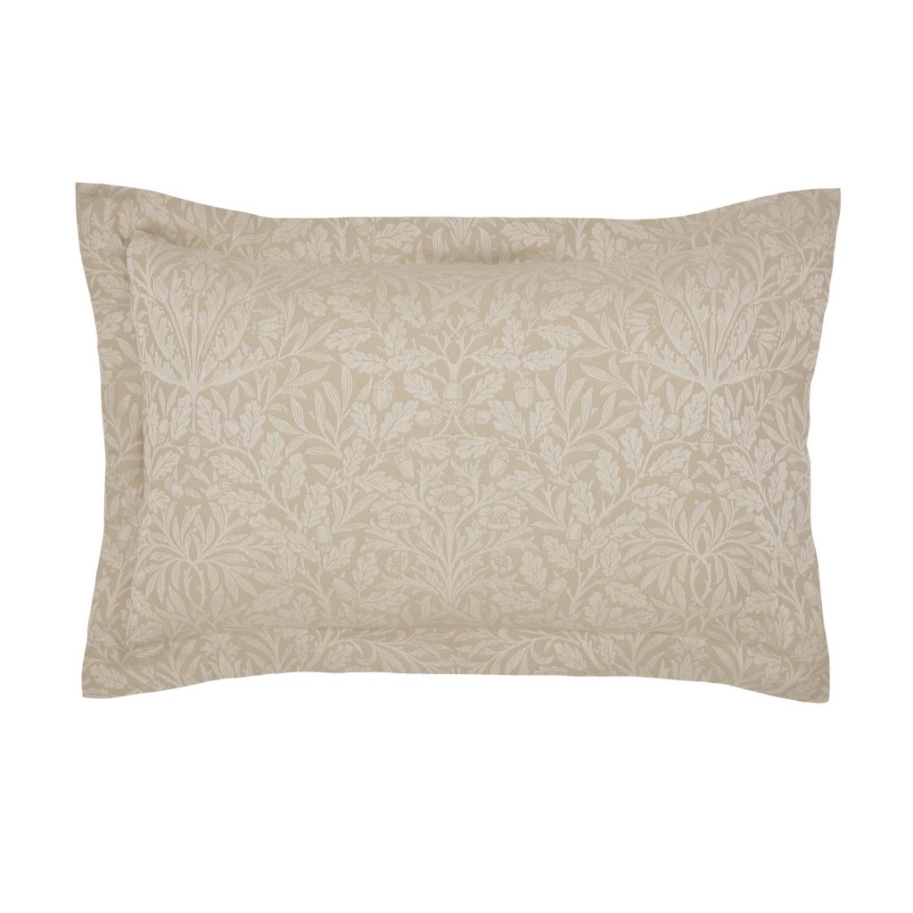 William Morris Pure Acorn Oxford Pillowcase, Linen