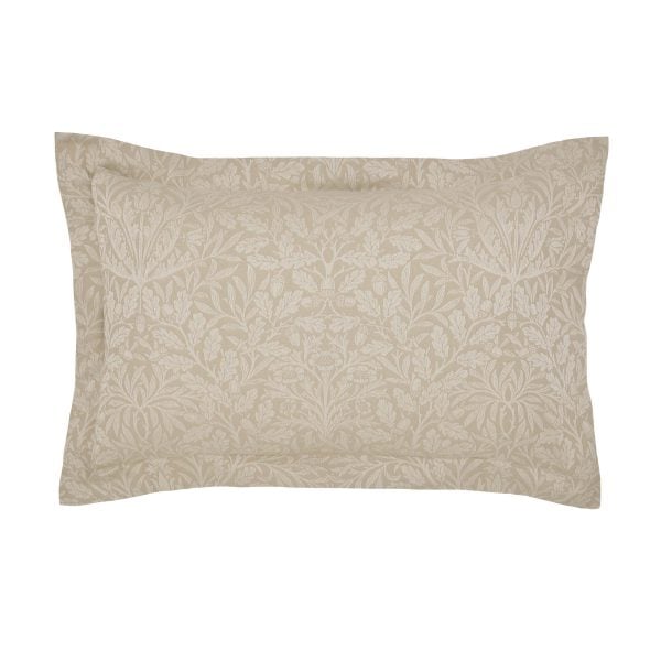 William Morris Pure Acorn Oxford Pillowcase Linen | Bed Sava