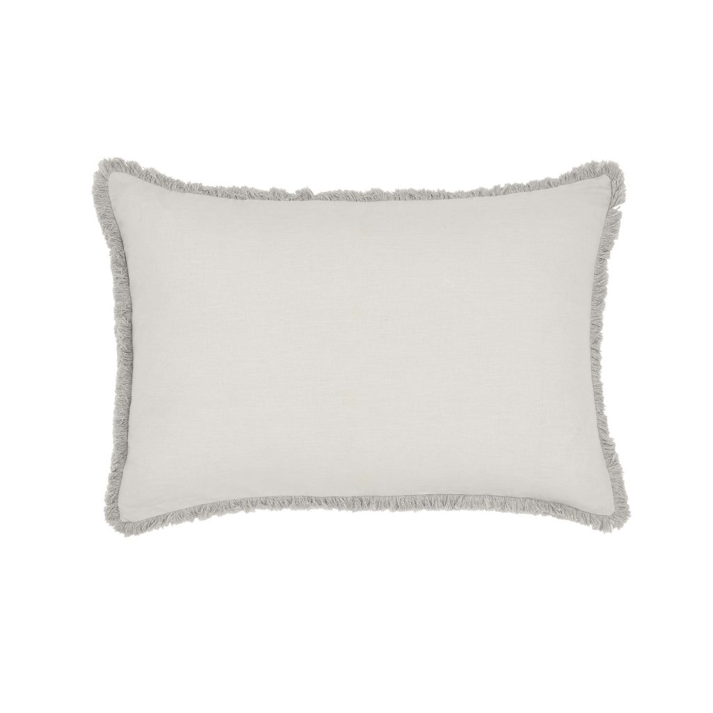 William Morris Pure Linen Cotton Cushion 60cm x 40cm, Silver
