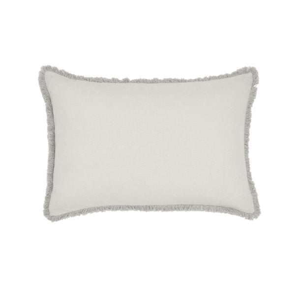 William Morris Pure Linen Cotton Cushion 60cm x 40cm Silver | Bed Sava