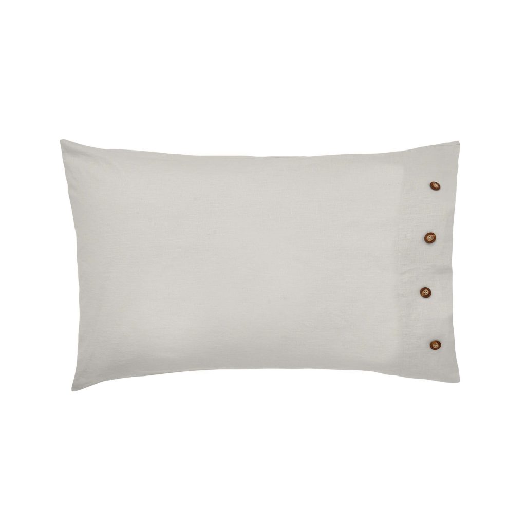 William Morris Pure Linen Cotton Standard Pillowcase, Silver
