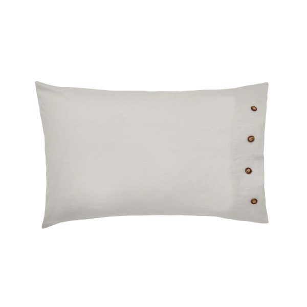 William Morris Pure Linen Cotton Standard Pillowcase Silver | Bed Sava