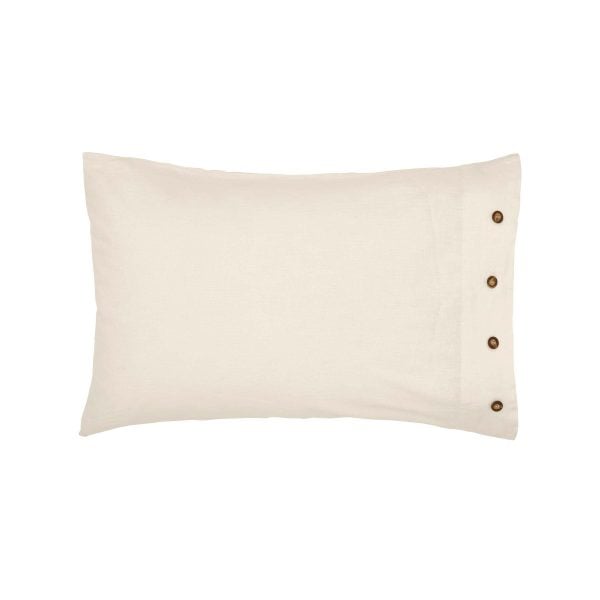 William Morris Pure Linen Cotton Standard Pillowcase White | Bed Sava