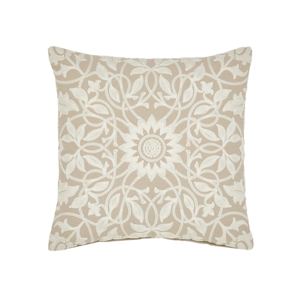William Morris Pure St James Embroidered Cushion 50cm x 50cm, Linen