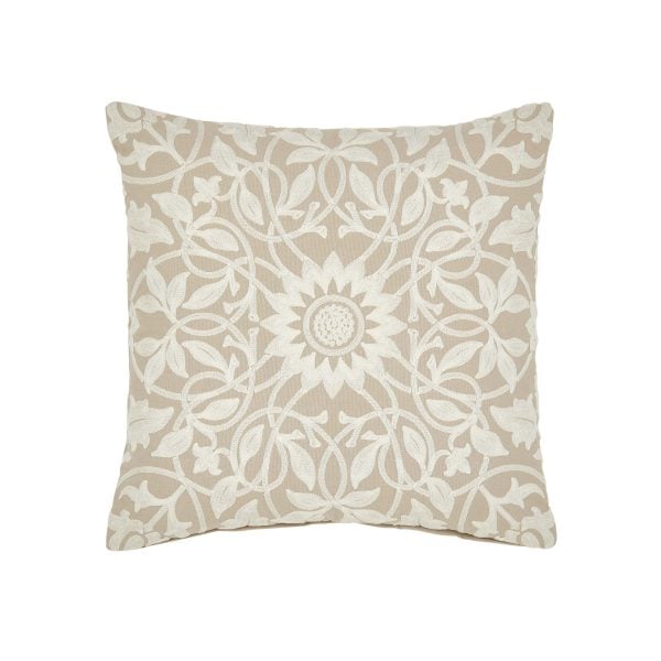 William Morris Pure St James Embroidered Cushion 50cm x 50cm Linen | Bed Sava