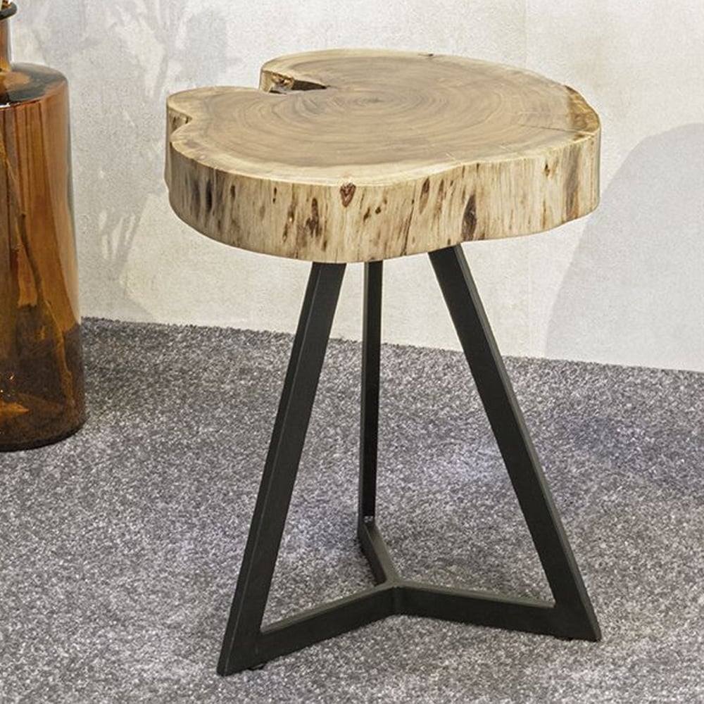 Putnam Small Wooden End Table In Oak And Black