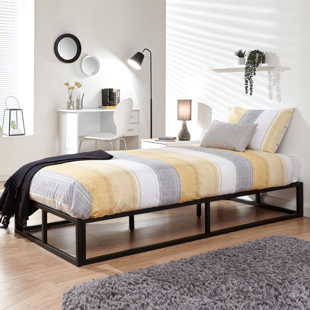 Putney Metal Single Bed In Black