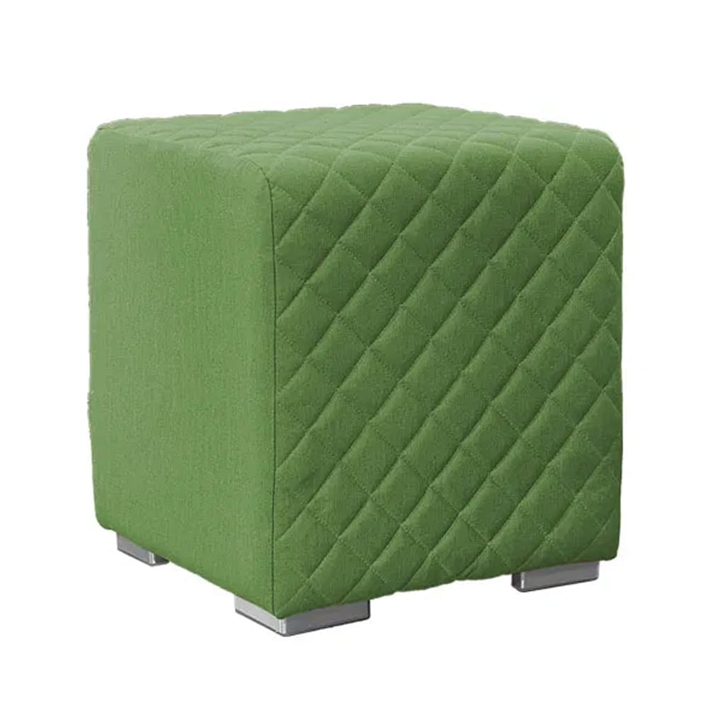Quapaw Fabric Square Pouffe In Lime Natte