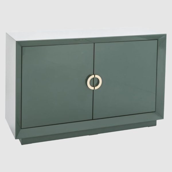 Quarryville High Gloss Sideboard With 2 Doors In Green | Bed Sava