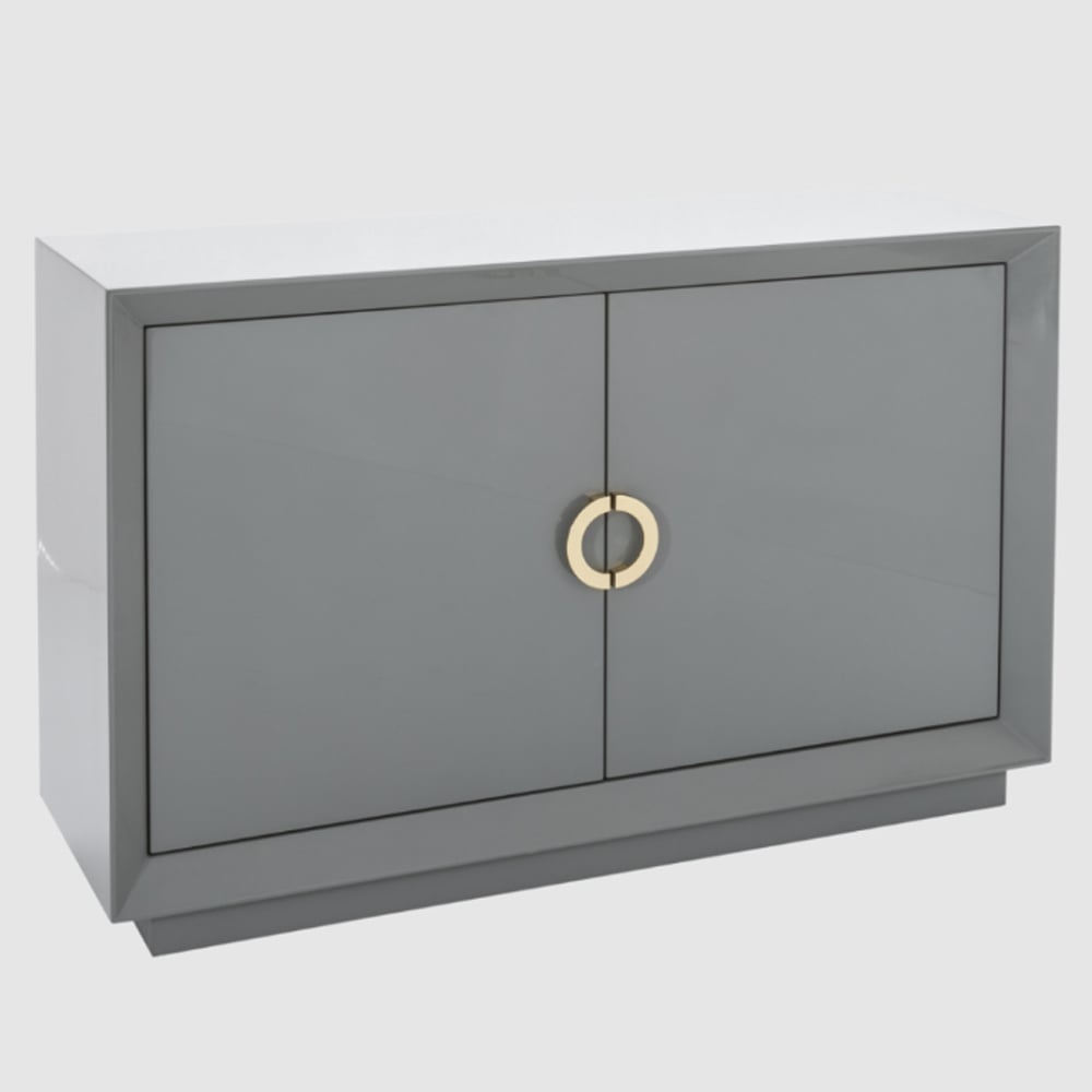 Quarryville High Gloss Sideboard With 2 Doors In Grey