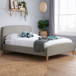 Quebecor Fabric Small Double Bed In Grey | Bed Sava