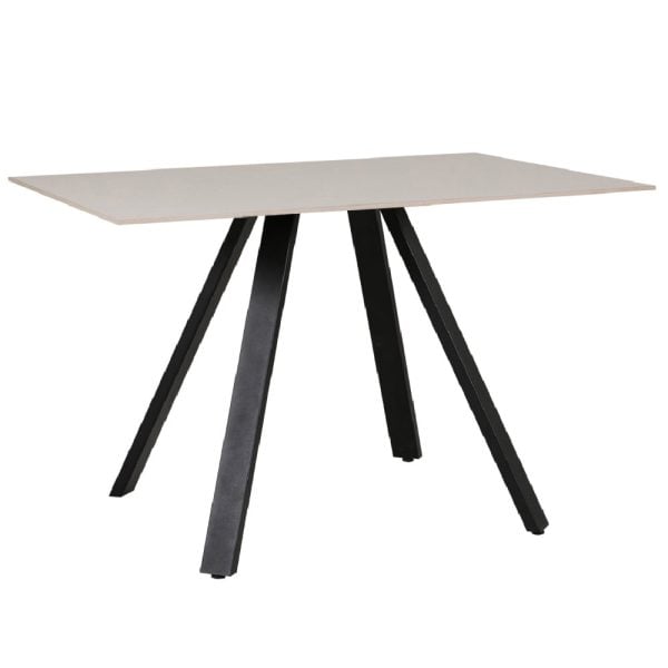 Quincy Ceramic Small Rectangular Dining Table In Grey And Black | Bed Sava