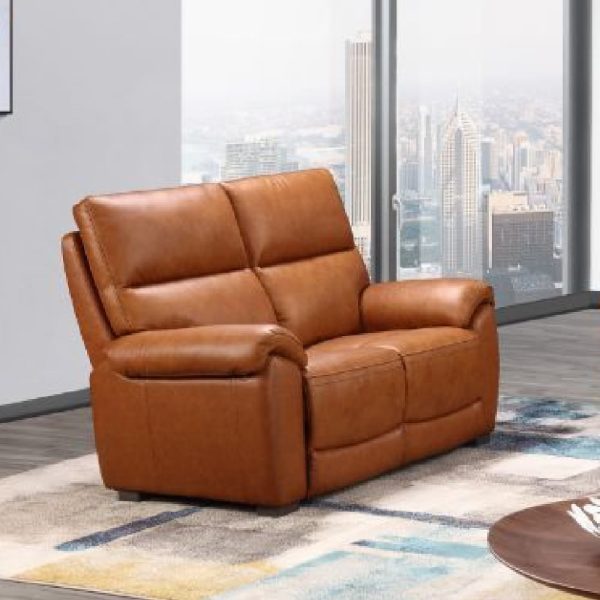 Radford Leather 2 Seater Sofa In Tan | Bed Sava