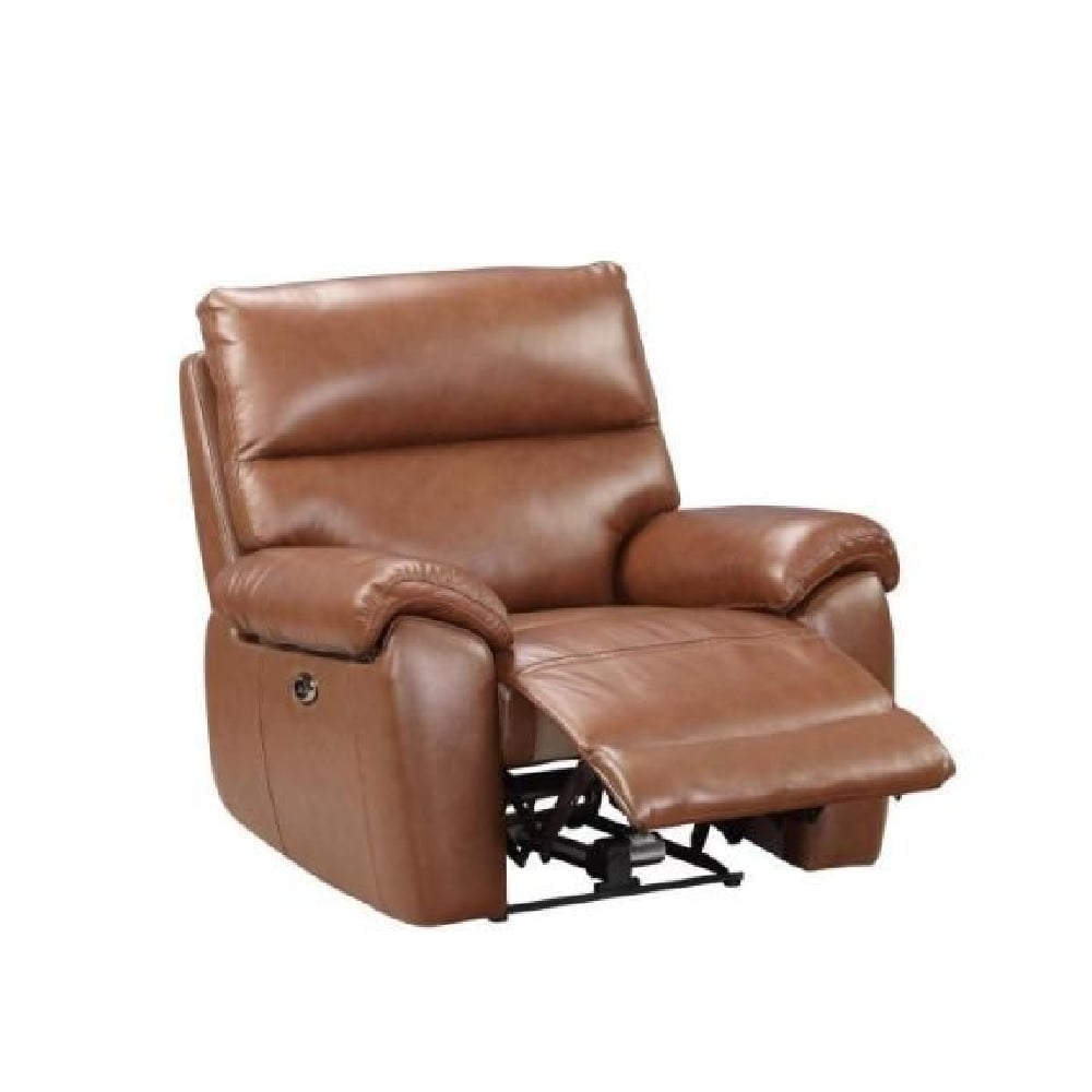 Radford Leather Electric Recliner 1 Seater Sofa In Saddle