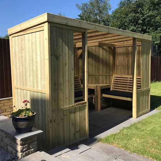 Radley Wooden Enclosed Garden Pergola Seating Bench In Natural