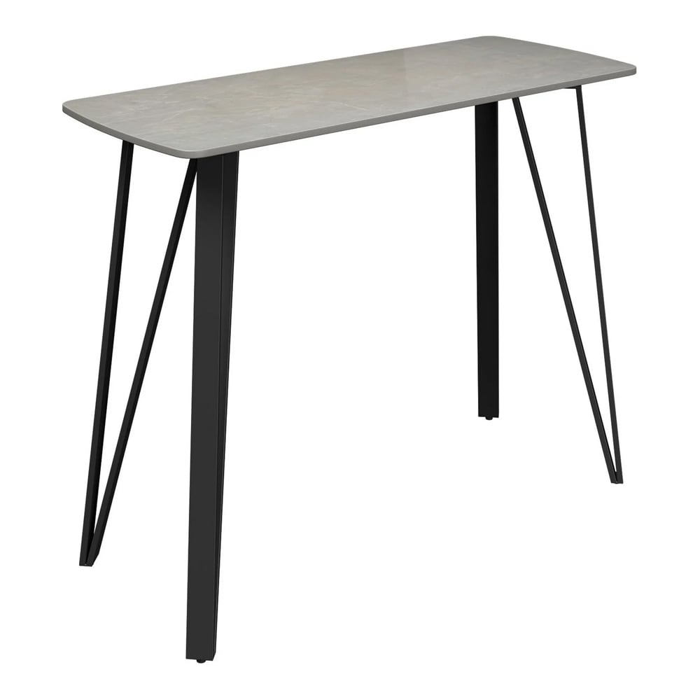 Raleigh Sintered Stone Ceramic Console Table In Gloss Grey