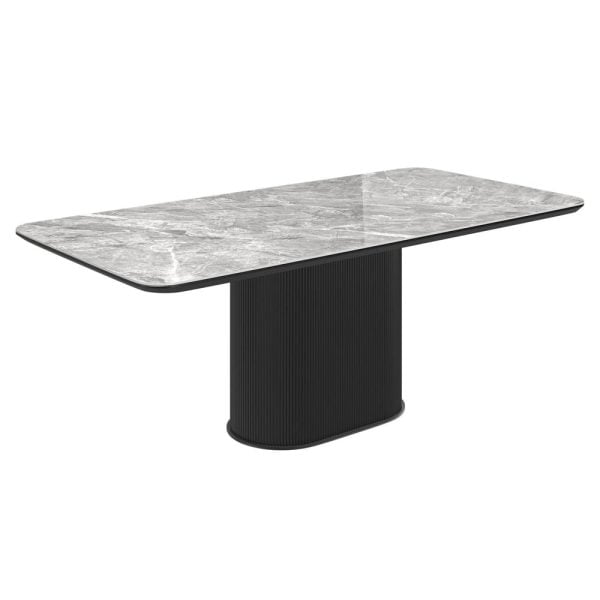 Ramona Ceramic Coffee Table In Gloss Grey | Bed Sava