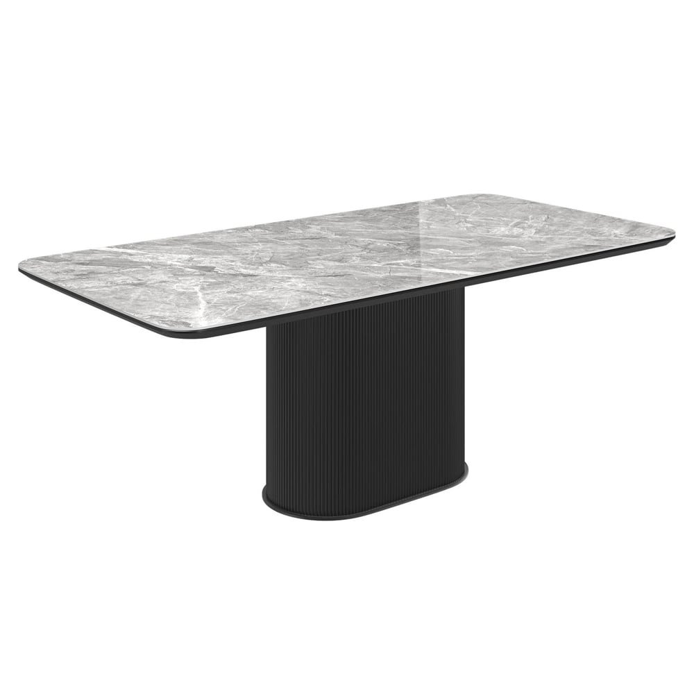 Ramona Ceramic Coffee Table In Gloss Grey