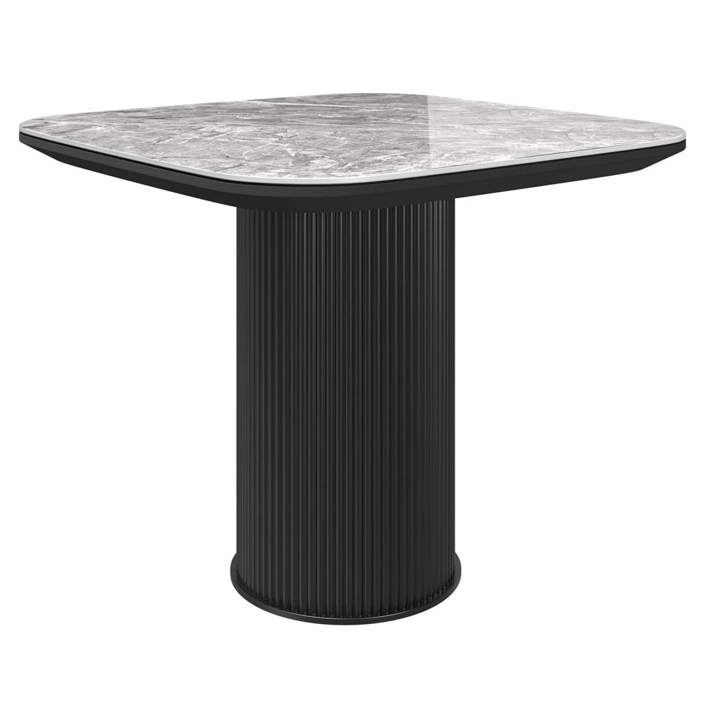 Ramona Ceramic Side Table In Gloss Grey