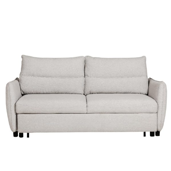 Randolph Fabric Sofa Bed With Black Legs In Light Grey | Bed Sava