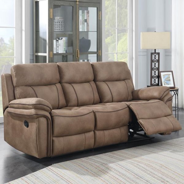 Rasalas Fabric Recliner 3 Seater Sofa In Sahara | Bed Sava