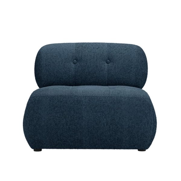Rawlins Boucle Fabric Accent Chair In Midnight Blue | Bed Sava