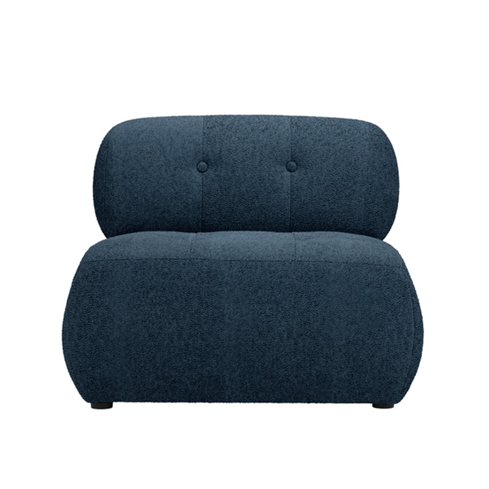 Rawlins Boucle Fabric Accent Chair In Midnight Blue