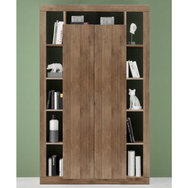 Raya Wooden Bookcase With 2 Doors In Mercure | Bed Sava