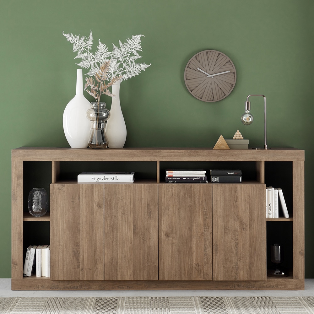 Raya Wooden Sideboard With 4 Doors In Mercure