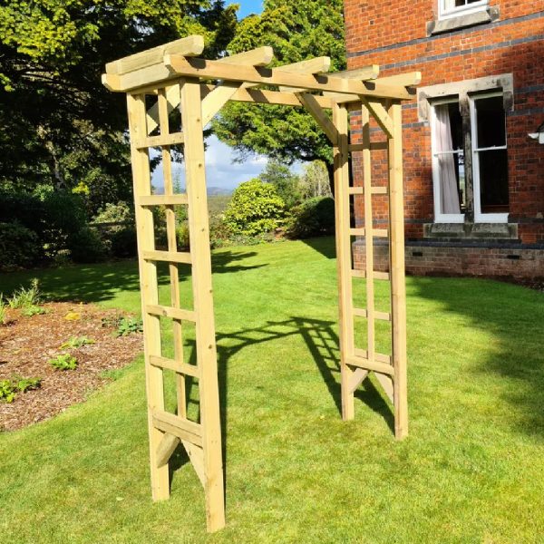 Redbridge Large Wooden Garden Arch In Natural | Bed Sava