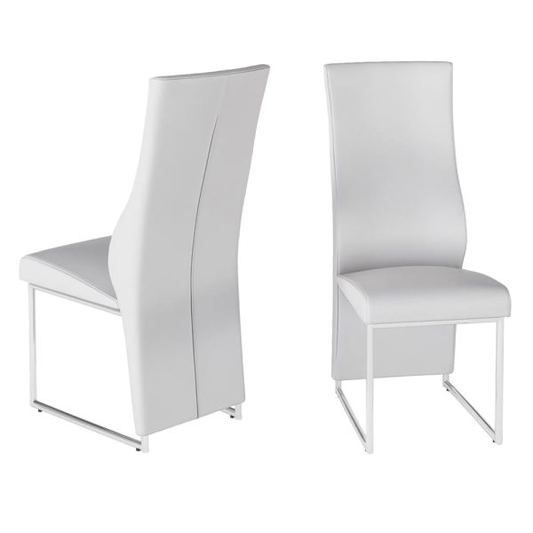 Redmond White Leather Dining Chairs In Pair | Bed Sava