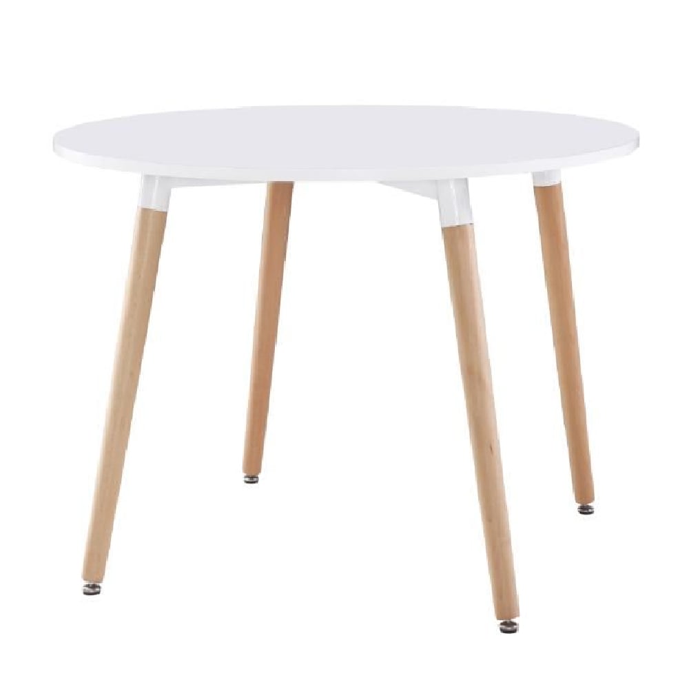 Regis Wooden Round Dining Table In White
