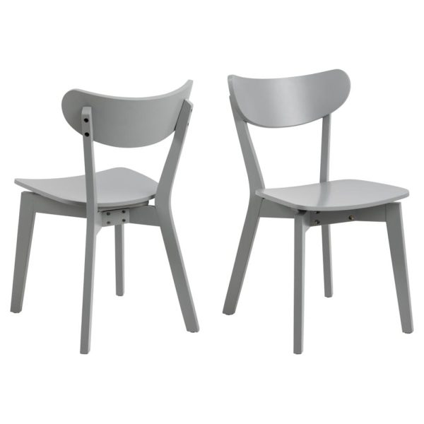 Reims Grey Wooden Dining Chairs In Pair | Bed Sava