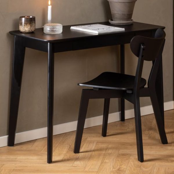 Reims Wooden Laptop Desk With 1 Drawer In Matt Black | Bed Sava