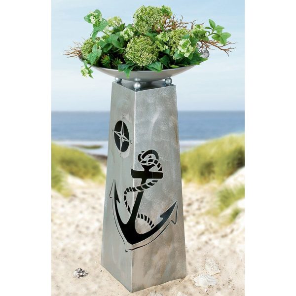 Renee Metal Anchor Design Bowl Stand In Silver | Bed Sava