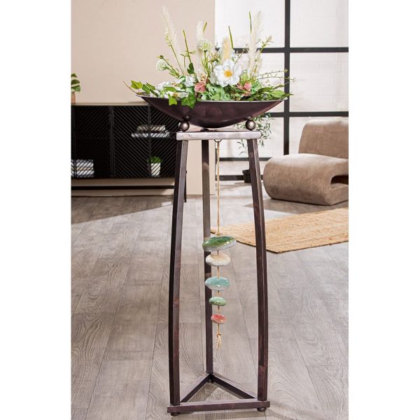 Renee Metal Bowl Stand In Brown | Bed Sava