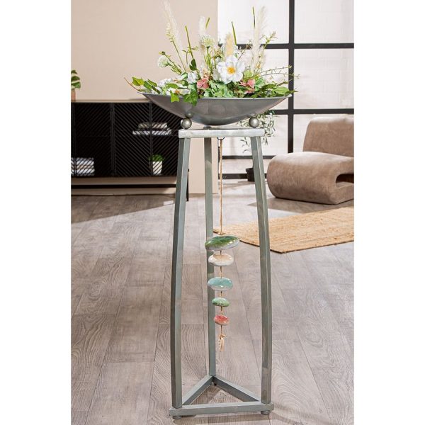Renee Metal Bowl Stand In Silver | Bed Sava