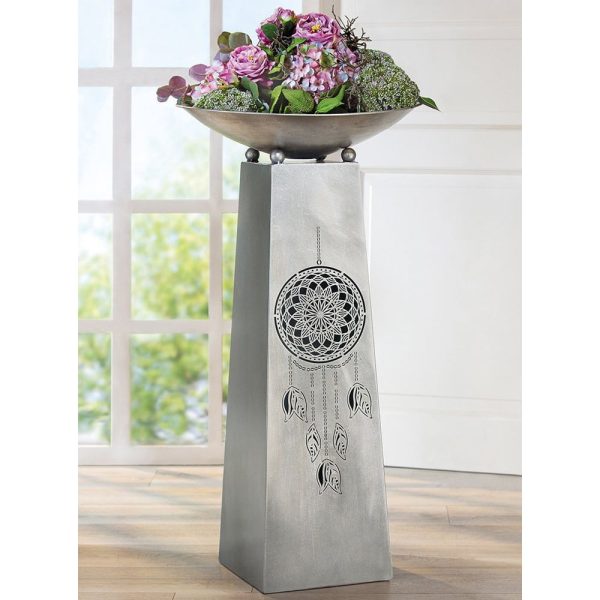 Renee Metal Dreamcatcher Design Bowl Stand In Silver | Bed Sava