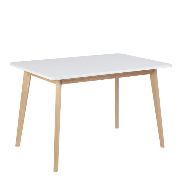 Reno Wooden Dining Table Square In White And Oak | Bed Sava