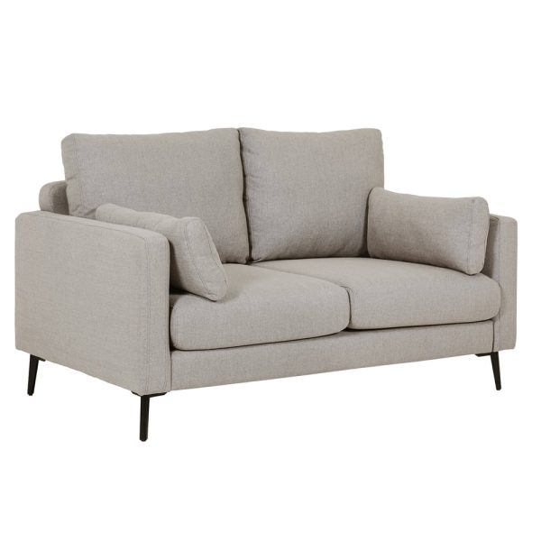 Renton Poly Fabric 2 Seater Sofa In Greige | Bed Sava